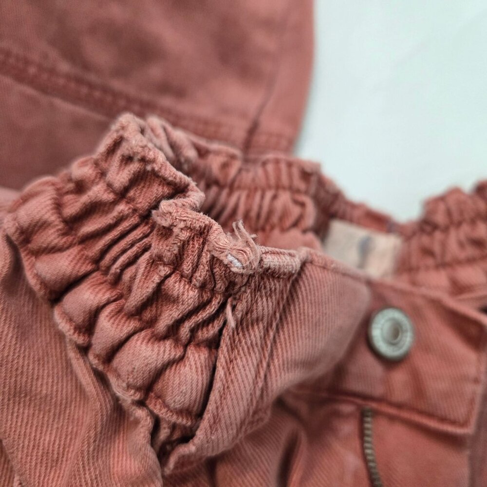 Free People Size S Cotton Platoon Cargo Pants In Red Rust Elastic Waistband - Picture 10 of 16